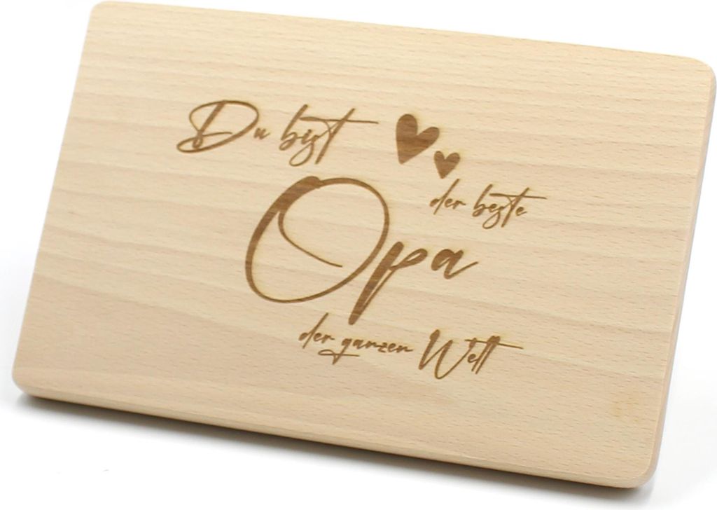 Personalisiertes Brotzeitbrett mit Gravur – Hochwertiges Buchenholz – Perfekte Geschenkidee für jeden Anlass LS05-04 Bester Opa