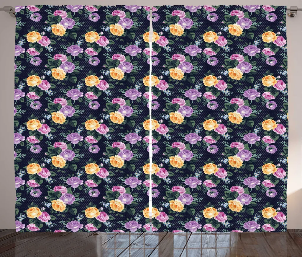 Rideau pour Salon Grande Fenêtre Design Victorien 280x225 cm Multicolore