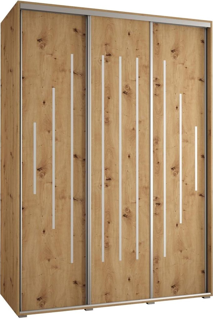 MEBLE KRYSPOL Davos 12 Schrank, drei Türen - 235,2x170x60 cm - Artisan Artisan Silber