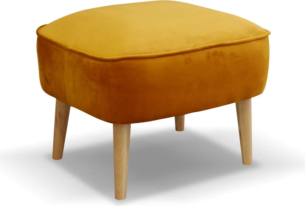 Sgabello imbottito PERRY giallo: Seduta di Design Vintage per Cucina e Bar