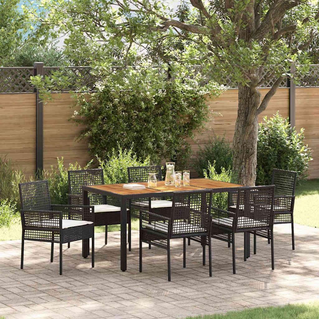 Maison Exclusive - Garten Essgruppe 7 pcs Schwarz Poly-Rattan