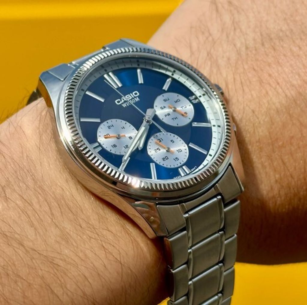 Orologio Uomo Casio Collection Quarzo Cronografo Analogico Mtp-1375pd-3avef - Luxury Watch E Jewellery - 8