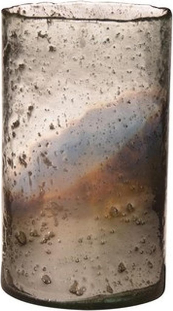 INNA-Glas Blumenvase GOLIAT aus Glas, antik-Silber, 25 cm, Ø 15 cm - Design Vase