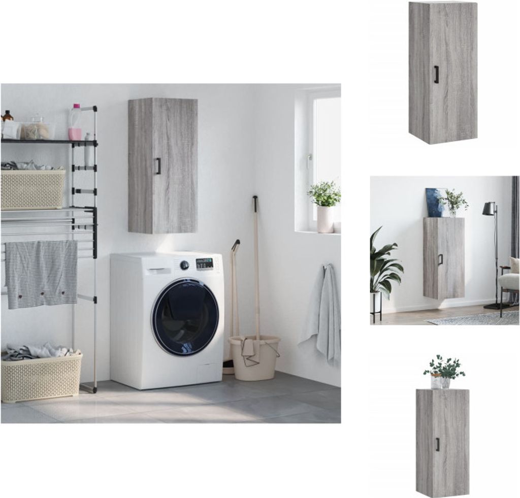 vidaXL Wandschrank Grau Sonoma 34,5x34x90 cm -  Sideboards Produktbild 