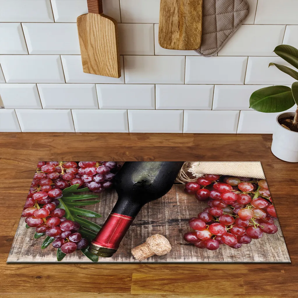 DarHaus Piastra Copertura Stufe 90x52 cm - Tappetino Legno e Vino - 3