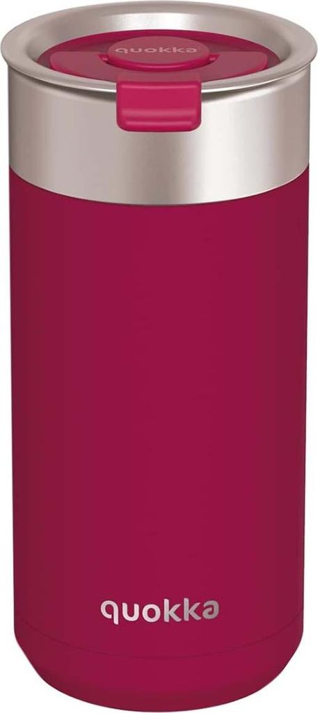 Quokka Boost Coffee Tumbler - Edelstahl-Thermobecher mit Brühvorrichtung 400 ml (Maroon)