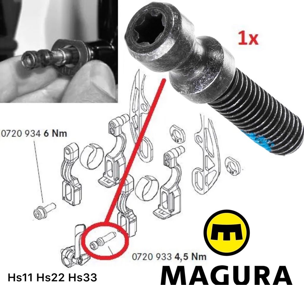 1x Magura M6 Schnellspanner-Schraube HS11 Hs22 Hs33 für Produktbild 