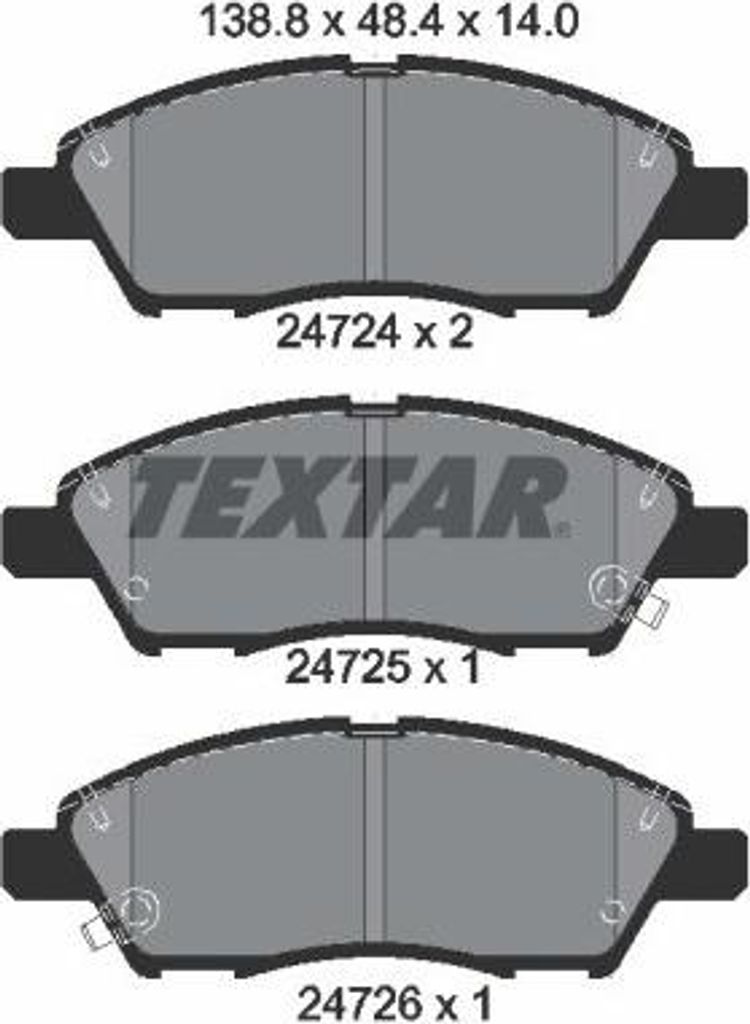 TEXTAR Bremsbeläge Satz Vorne für NISSAN MICRA IV (K13) 2472401