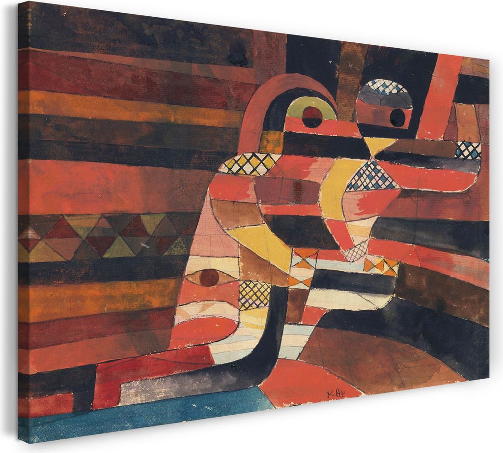 Leinwandbild (60x40cm): Paul Klee - Liebespaar (1920), echter Holz-Keilrahmen inkl. Aufhänger, handgefertigt in Deutschland