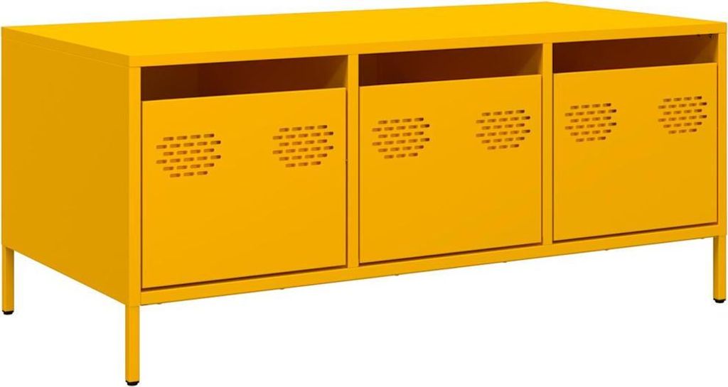 Couchtisch Senfgelb 101,5x50x43,5 cm Kaltgewalzter Stahl
