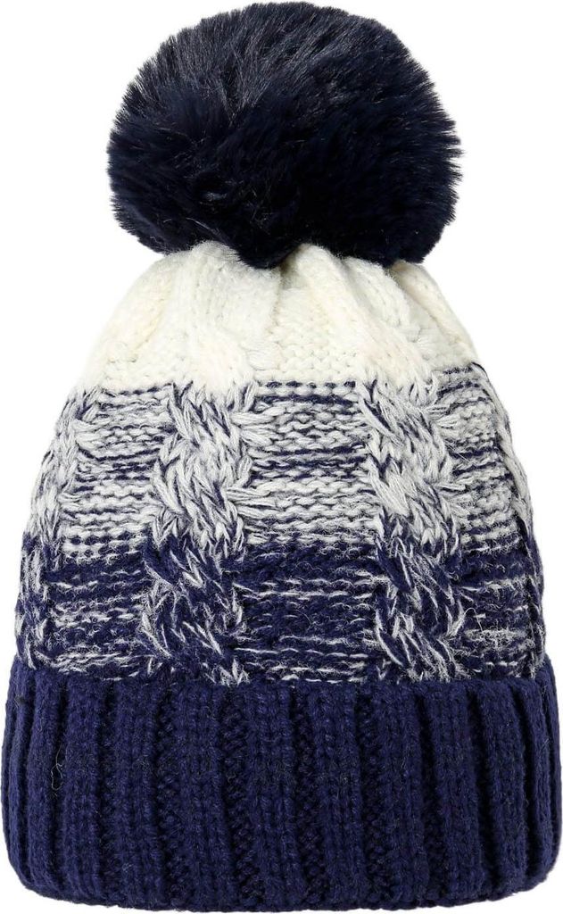 Leoberg Uni Norweger-Strickmütze in verschiedenen Designs & Farben - Wintermütze für Damen und Herren in 176190-blau-weiß-84