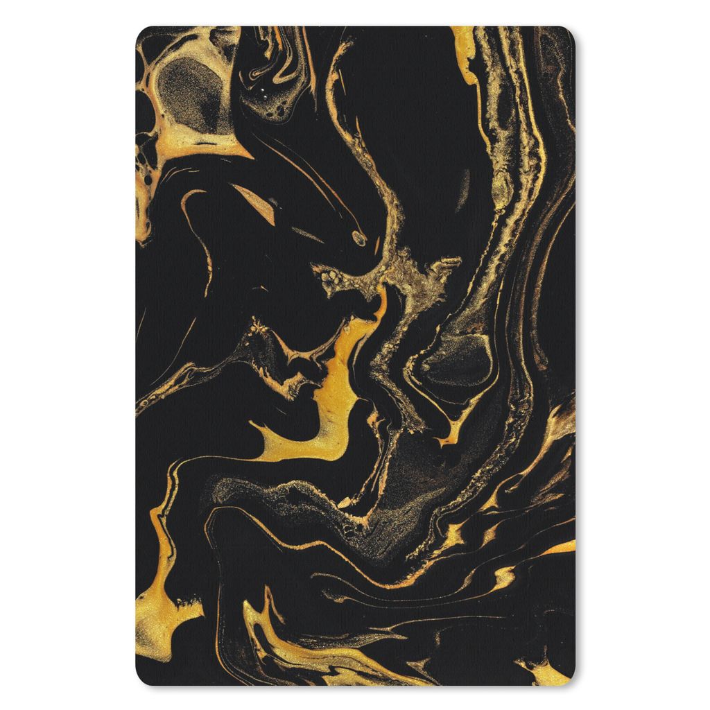 MuchoWow Mauspad Mousepad Muster - Gold - Schwarz 40x60 cm - Mousepads - Maus Mat - Pad - Mausunterlage - Schreibtisch Accesoire