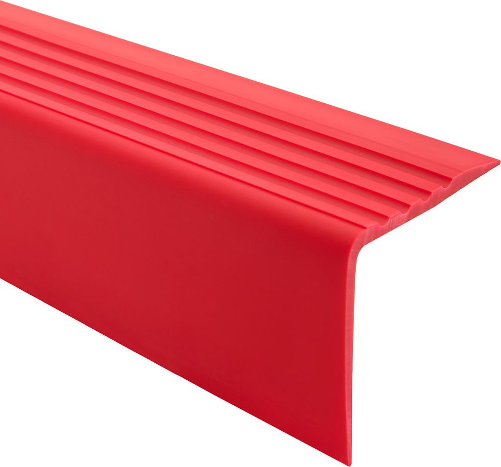 QUEST Treppenkantenprofil aus PVC 50x50mm, 1.5m, Warnprofil gemäß ASR, Kunststoff, Treppen-Kantenschutz, Stufenprofil RGP-O, rot