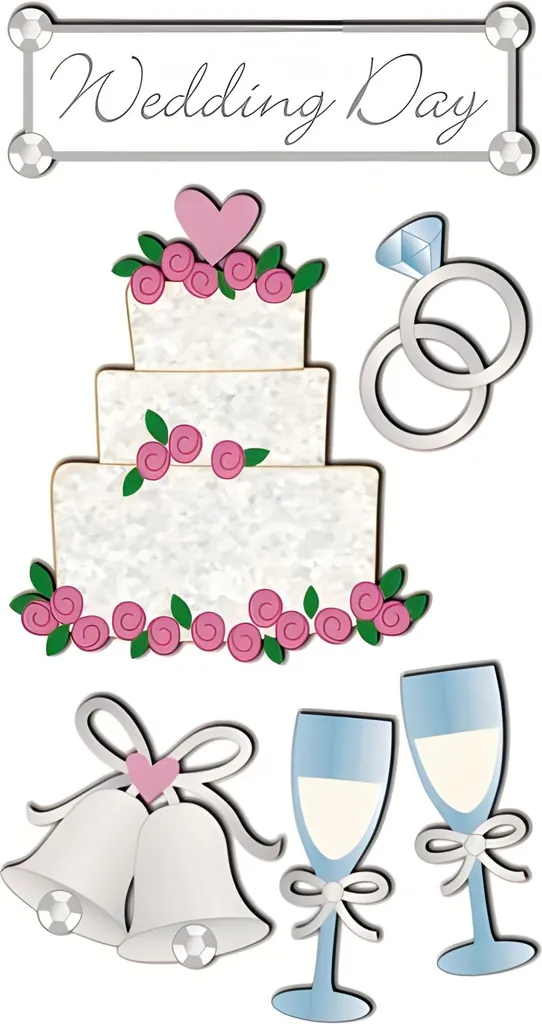 Heyda 203780641 Mélange Stick-On's Anniversaire de Mariage 7,5 x 16,5 cm