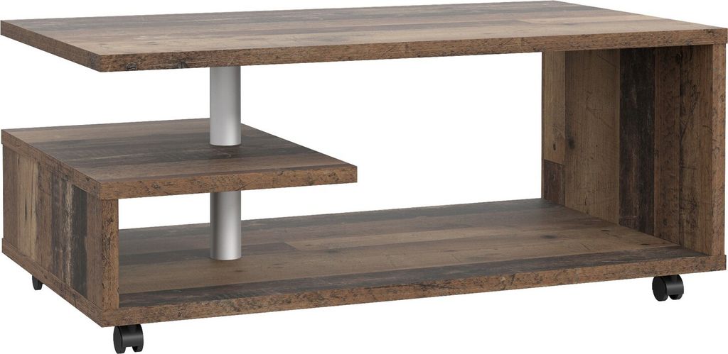 Furniture24 Kaffetisch Bailey Bl1T01-H51 Couchtisch Kaffetisch Auf Rollen Old Wood Vinatge