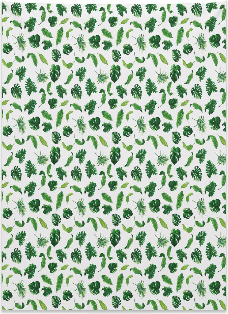 Abakuhaus Tropisch Wandteppich, Diversifizierte Bäume aus Weiches Mikrofaser Stoff Kein Verblassen Klare Farben Waschbar, 110 x 150 cm, Lindgrün ...