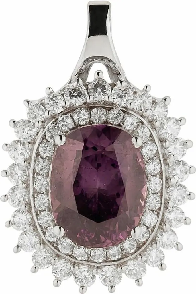 Pendentif Argent Rhodié Scintillant 5 cm avec Finition Haute Joaillerie