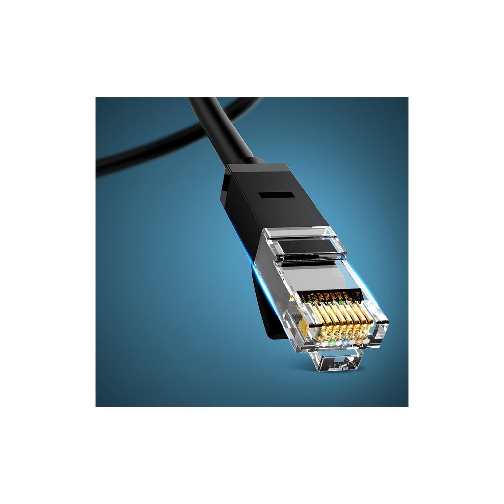 Ugreen 8m Netzwerkkabel flaches LAN Kabel Internetkabel Ethernet patchcord Cat 6 RJ45 UTP 1000Mbp Schwarz