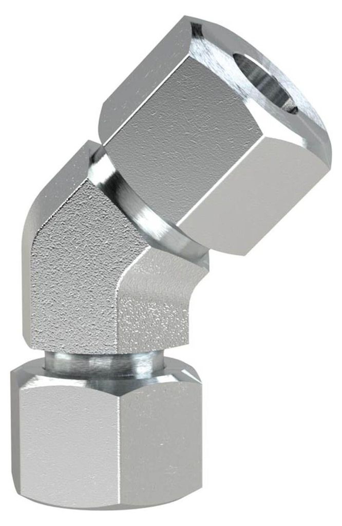 Riegler Einst. 45°-Anschlussverschraubung M22x1,5 i., Rohr-AØ 15, Stahl verz.