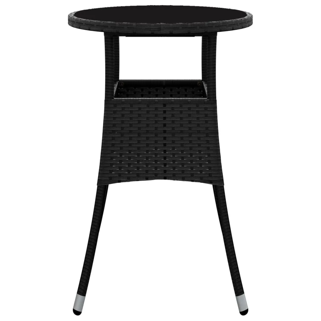 Table de jardin résistante aux intempéries Ø60 cm noir pour petit espace - 4