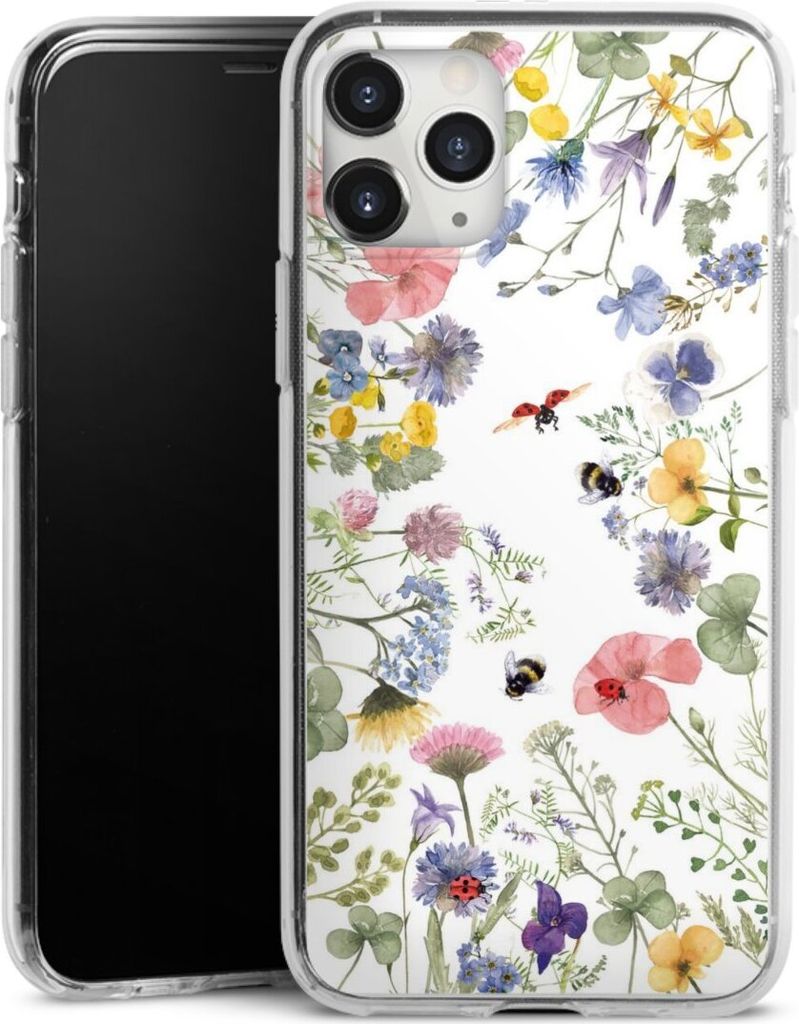 DeinDesign Handyhülle für Apple iPhone 11 Pro Max Silikon Hülle Case Smartphone Schutzhülle Biene Blumen Muster