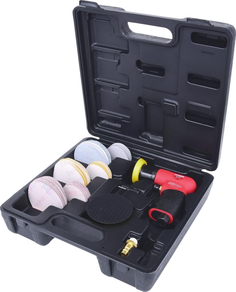 KS Tools Mini-Druckluft-Exzenterschleifer-Satz, 63-tlg, 515.5110