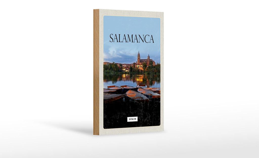 Holzschild Reise 12x18 cm Salamanca Spain Retro Dekoration Produktbild 