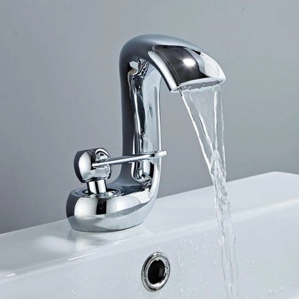 Mitigeur monocommande chromé et laiton pour lavabo de salle de bains