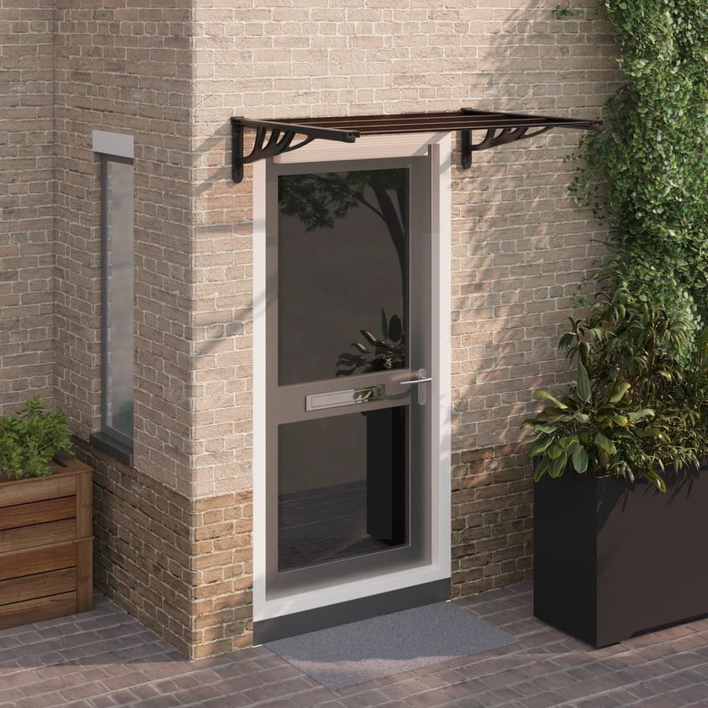 The Living Store Türvordach Schwarz 122x90 cm Polycarbonat