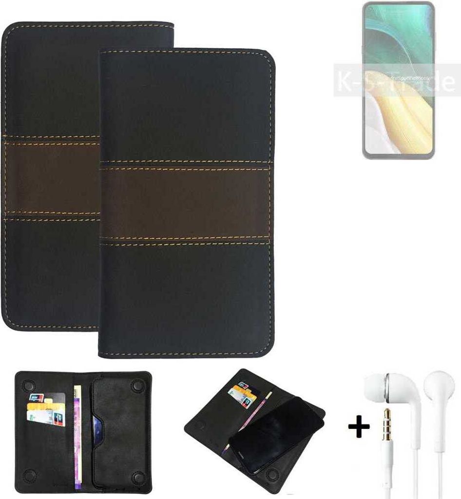 K-S-Trade Handyhülle + Kopfhörer kompatibel mit HiSense Infinity H50 Schutzhülle Walletcase Bookstyle Tasche Schutz Case Hülle Wallet Cover