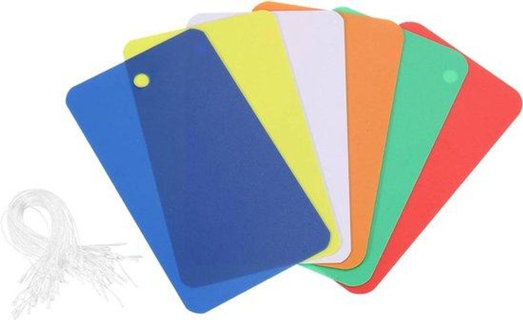 Kunststoffetikett für Außen - 4,6 x 7,1 cm - weiß - 6-farbig mit Draht - Ventil-Markierung - Bausatz
