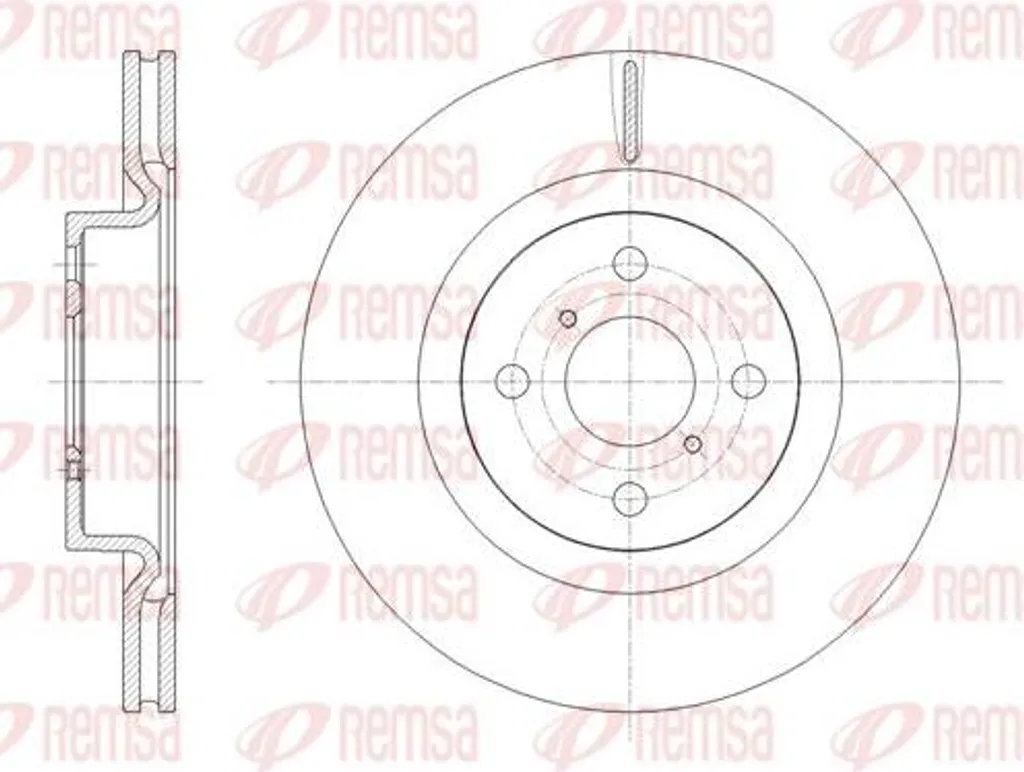 Disque de frein avant ventilé pour Toyota Yaris série 61656.10 REMSA