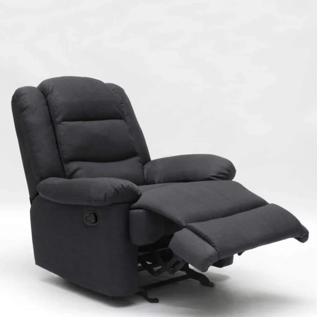 Fauteuil à bascule pliable Sofia Noir avec repose-pieds design chic - 3