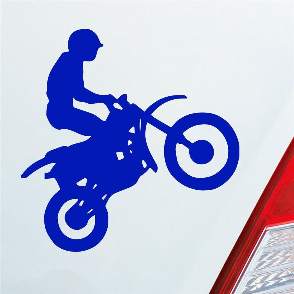 Auto Aufkleber Motorcross Motorrad Bike Tuning 10x9 cm Dunkelblau Sticker Heckscheibenaufkleber