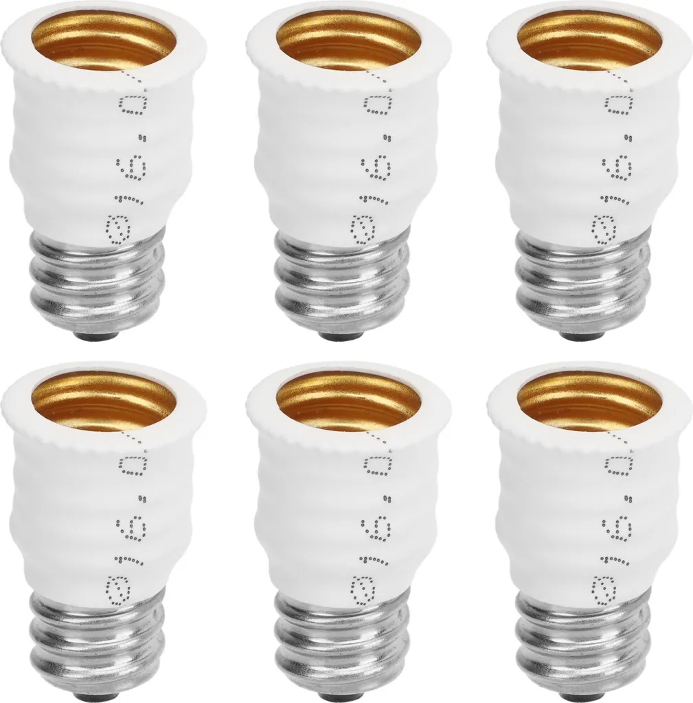 PATIKIL Adattatore Lampada Da E14 A E12 – 4 Pezzi Convertitore In Rame, Riduttore Vite Per Lampadine, Tonalità Oro