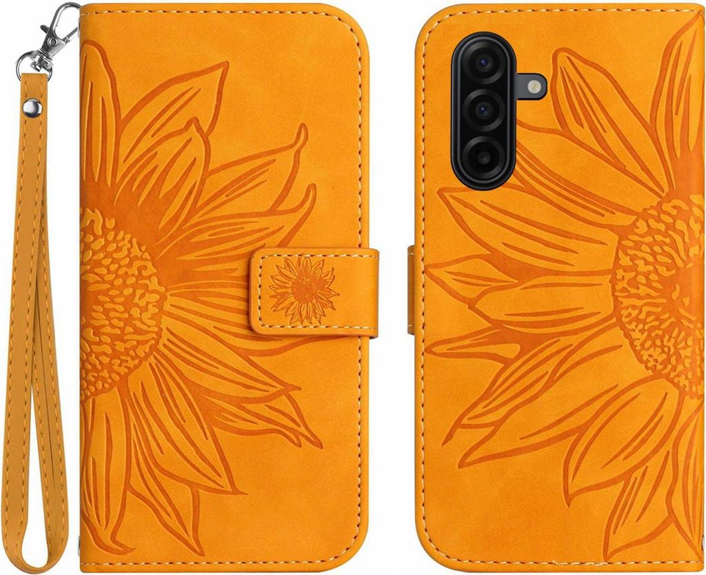 Samsung Galaxy S26 Hülle - Coverup Sonnenblume Klapphülle mit Schlüsselband - Gelb