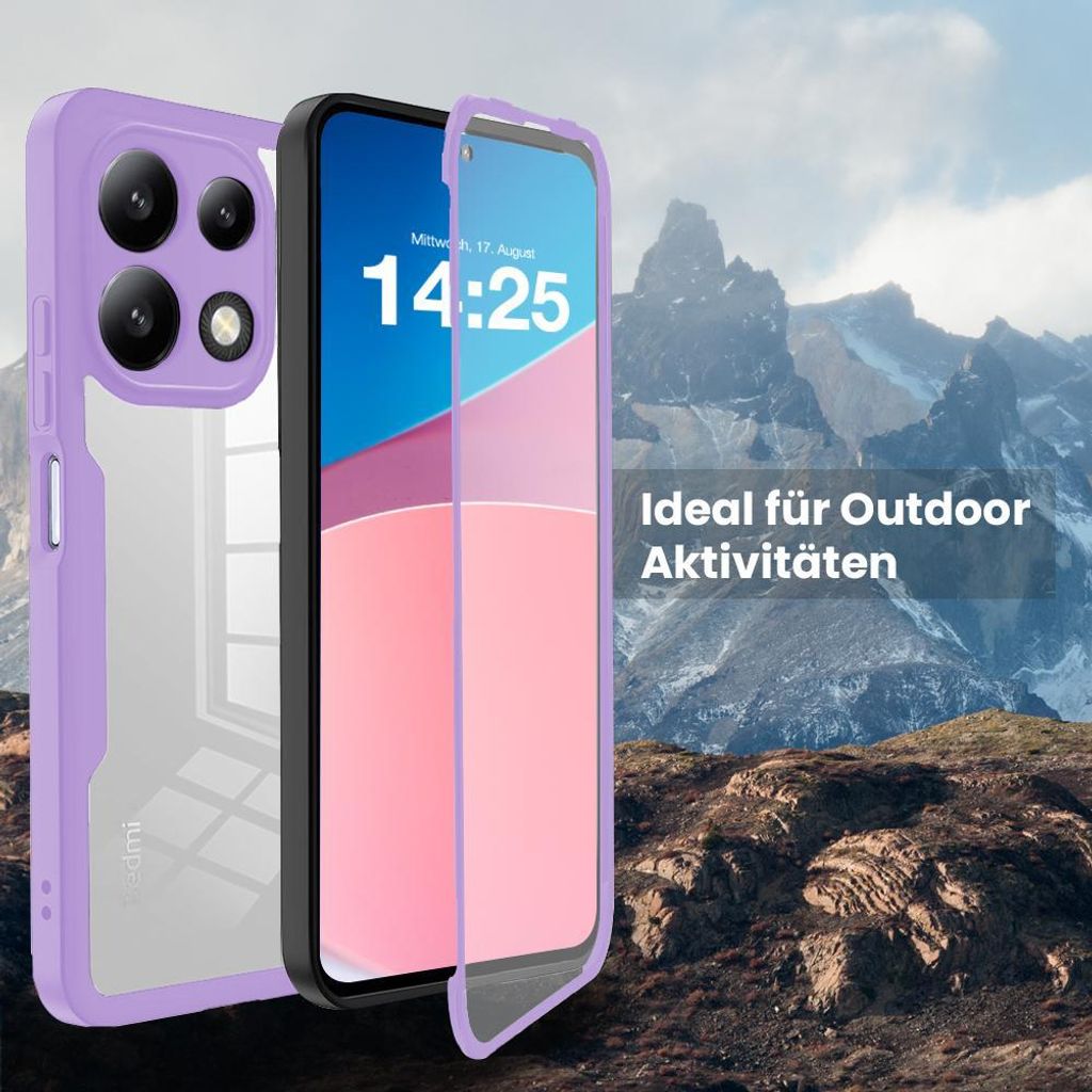 Cracksin 360° Handyhülle Für Xiaomi Redmi 14C – Transparent, Kratzfest, Anti-Gelb, TPU+PET