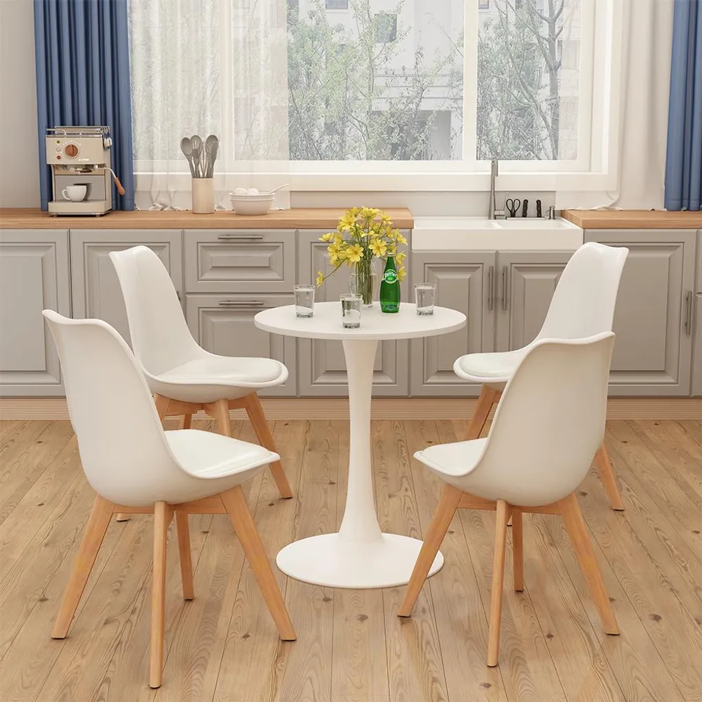 Petite table de cuisine carrée Vicco Carl blanche 60x60 cm gain de place