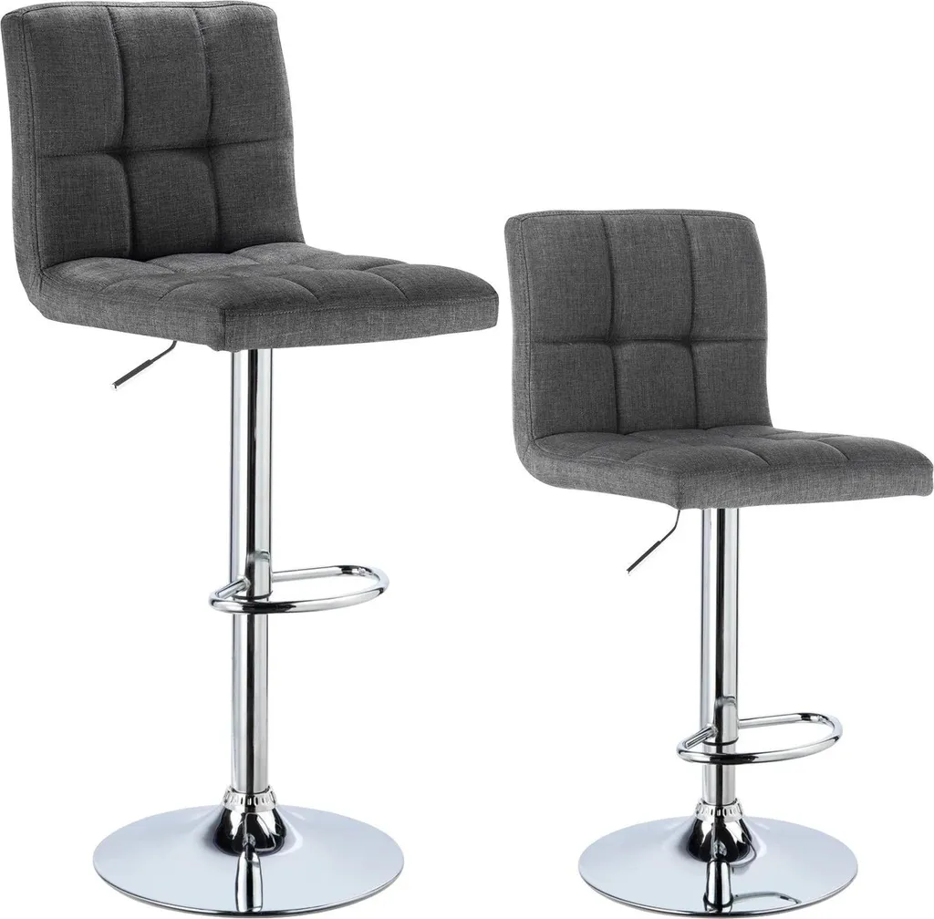 Tabouret de bar confortable gris - Gain de place et hauteur réglable