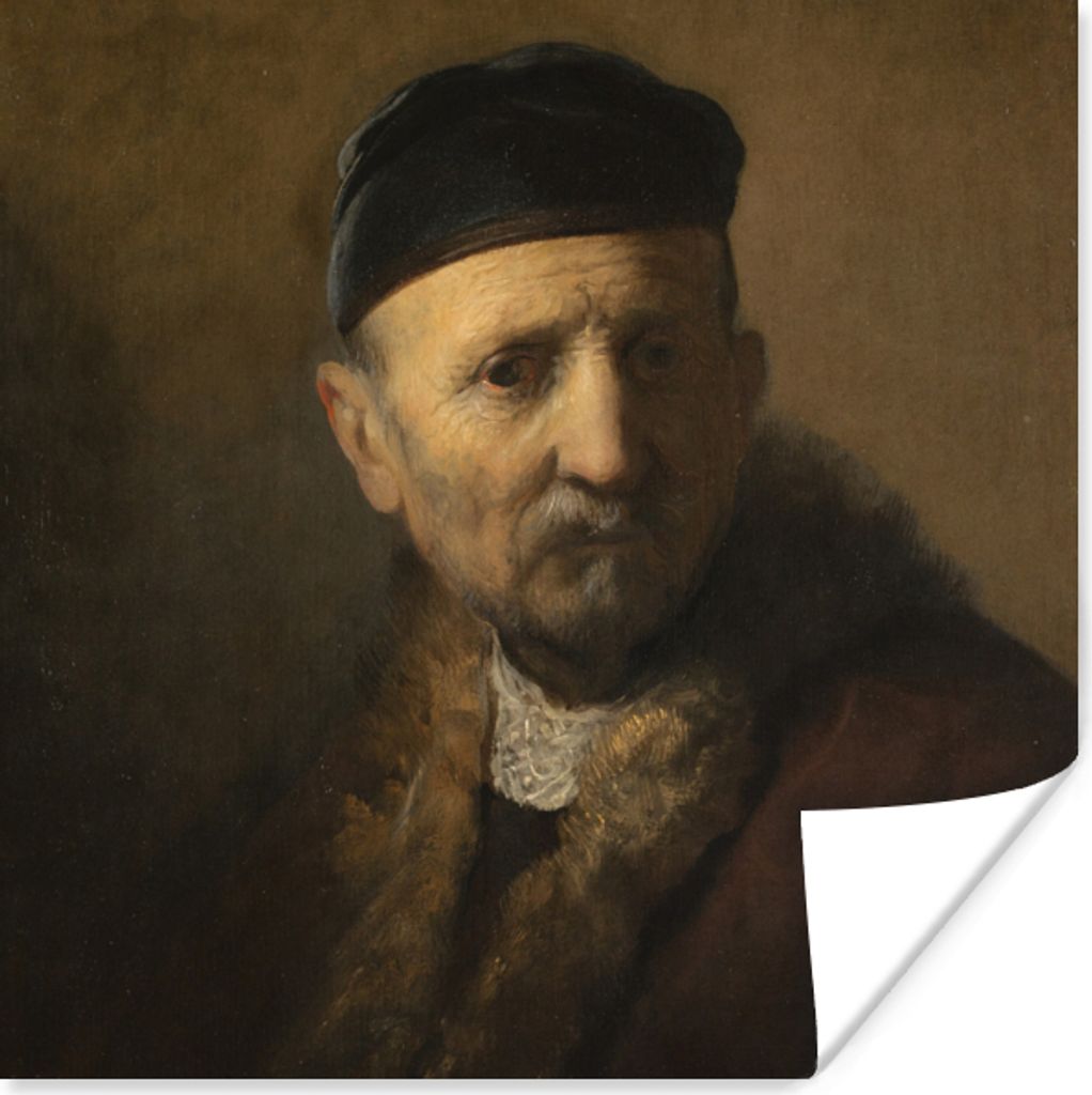 MuchoWow Poster Tronie eines alten Mannes - Rembrandt van Rijn 75x75 cm - Wand Dekoration