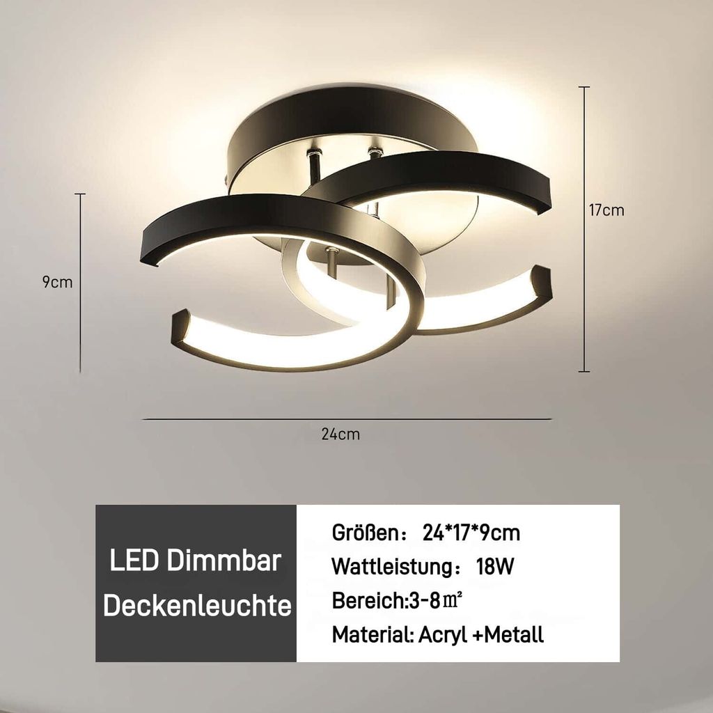 LED Deckenleuchte Dimmbar Deckenlampe Wohnzimmer Büro Produktbild 9