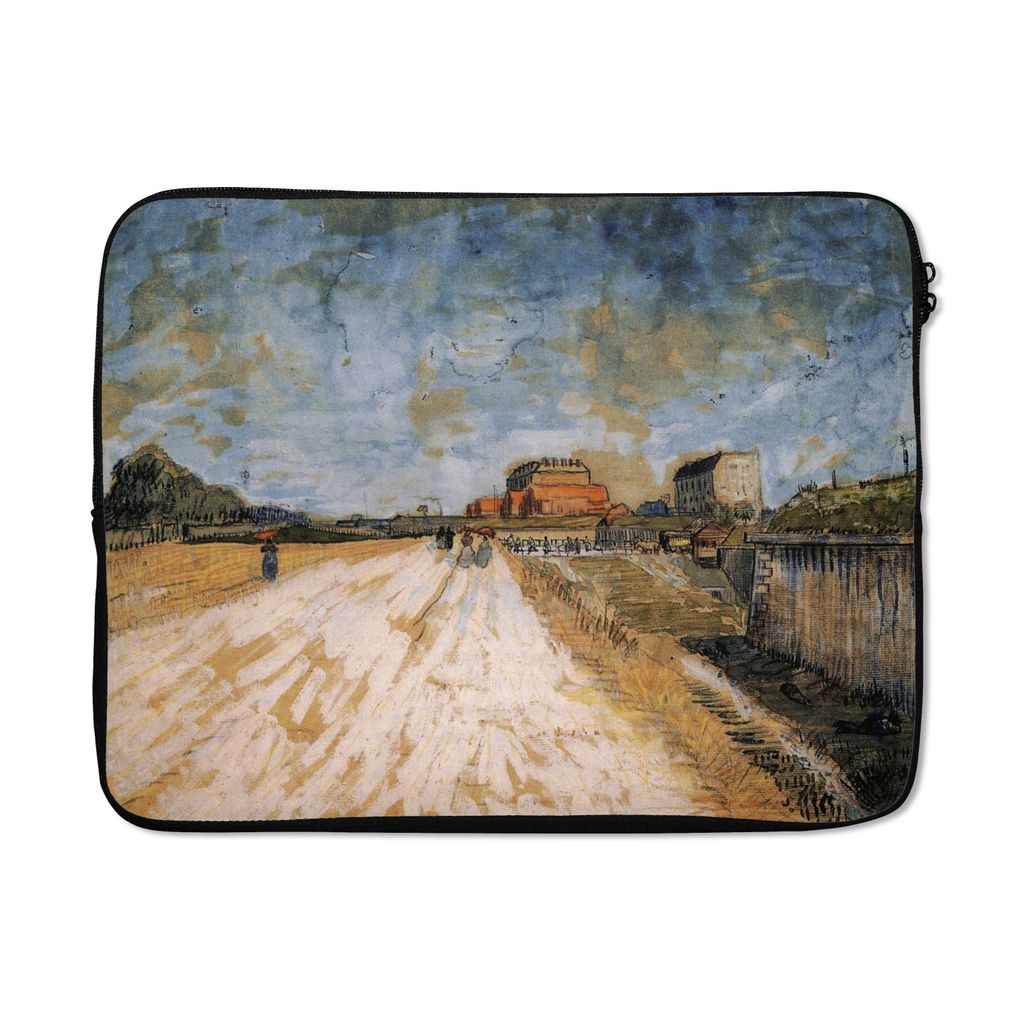 MuchoWow Laptop Hülle 15 Zoll Straße entlang der Stadtmauern von Paris - Vincent van Gogh Laptoptasche - Laptoptasche - Sleeve - Rundum-Schutz