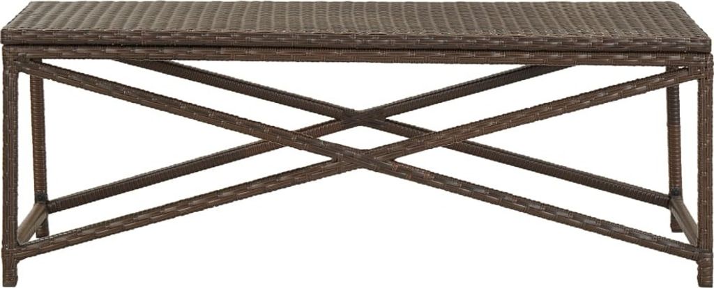 "2026 MODERNE"Gartenbank/Parkbank - Sitzbank elegantes Design - 120cm Poly Rattan Braun - Gartenbänke NeuMöbel258459