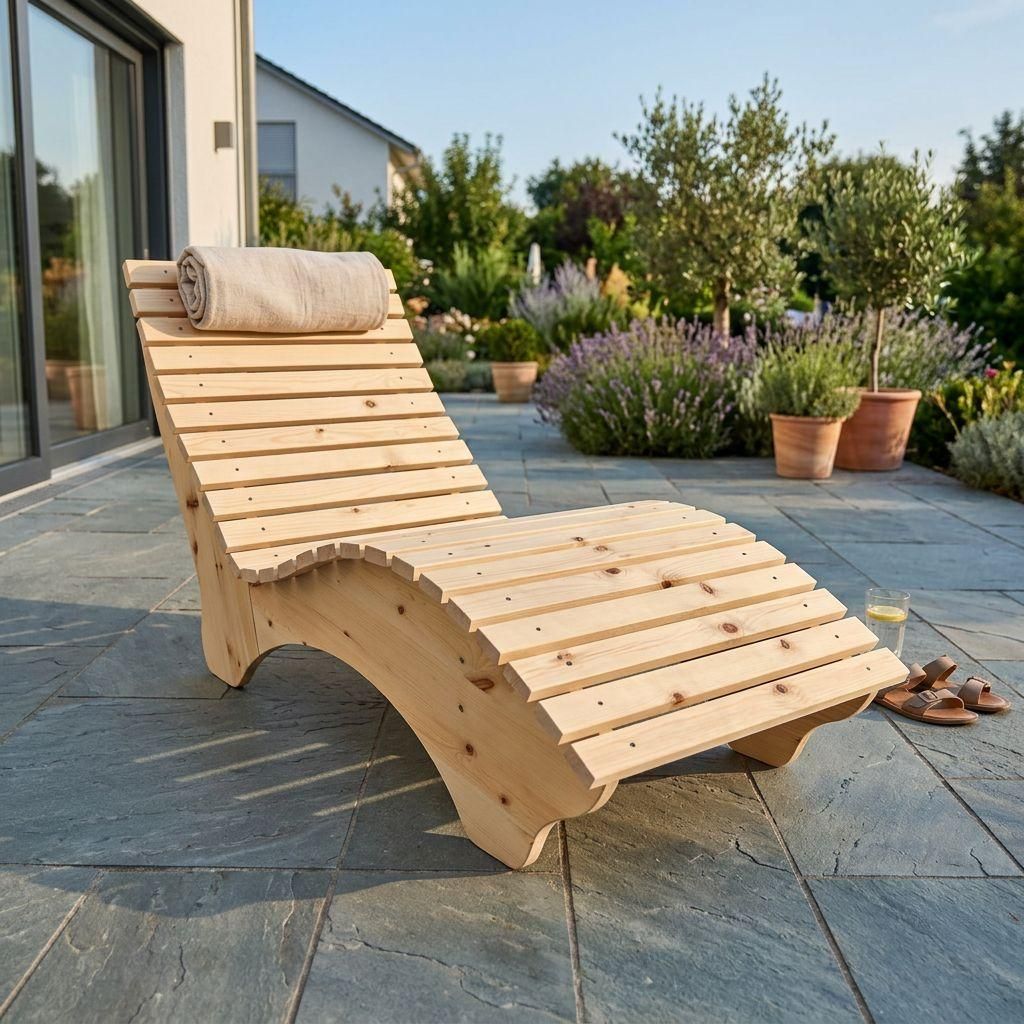 Holzliege Wellenliege Waldsofa Relaxliege Gartenliege Produktbild 