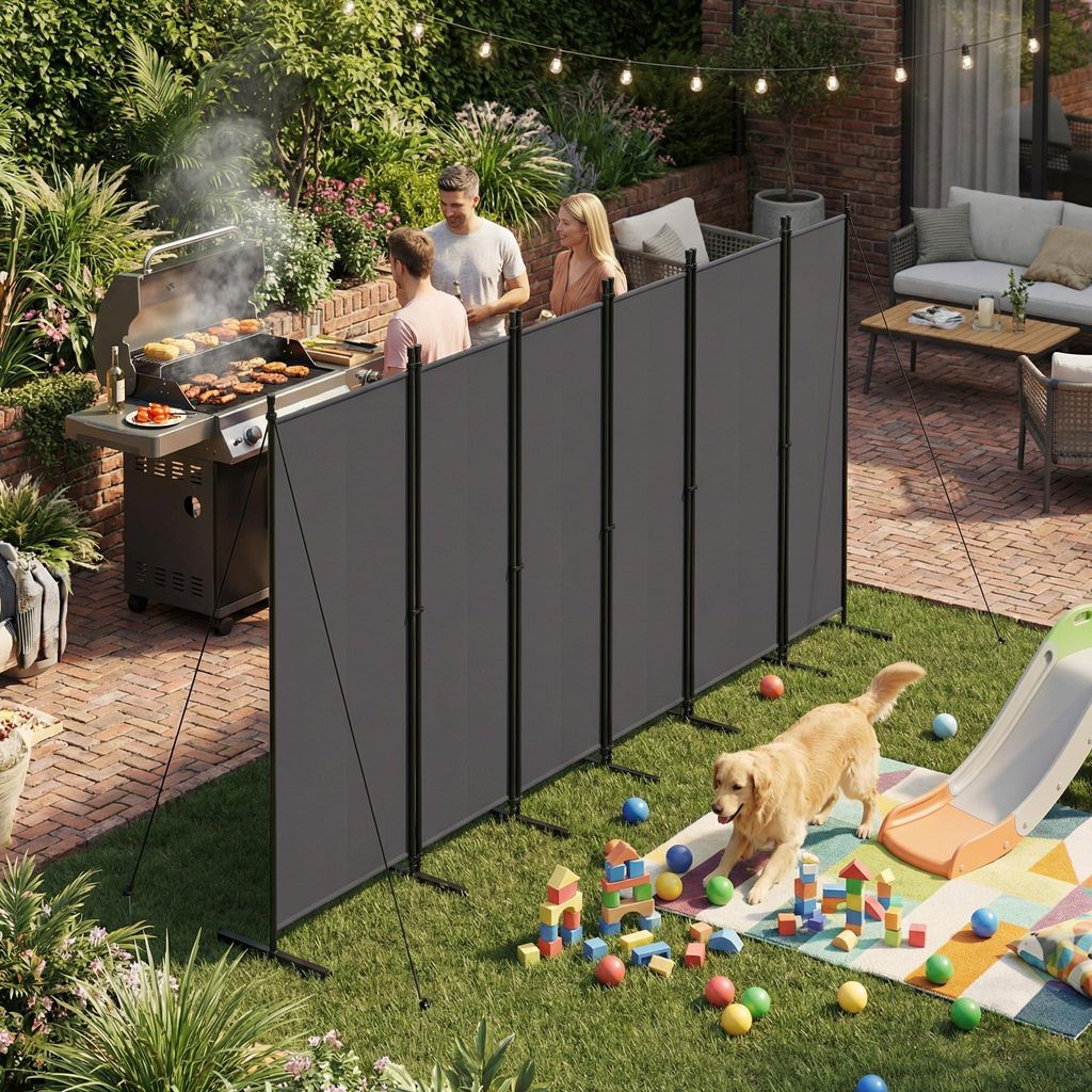 FIVMEN Paravent Outdoor wetterfest mit Heringen und Produktbild 