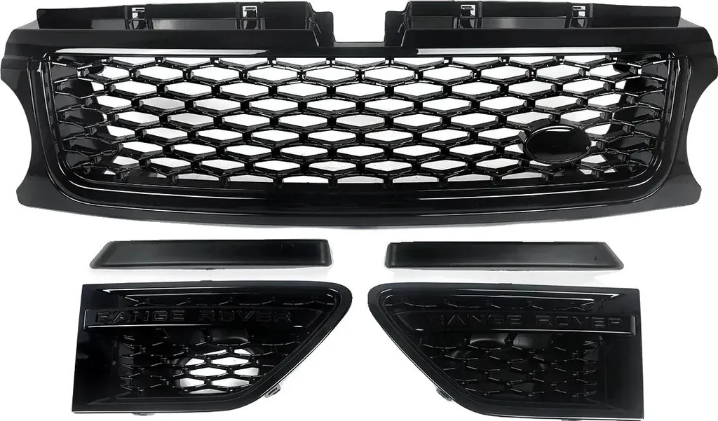 Grille de Calandre Avant Design Autobiographie Noir et Argent en ABS