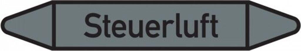Dreifke Aufkleber I RKZ-Etikett Steuerluft, DIN 2403, grau/schwarz, für Ø 60...