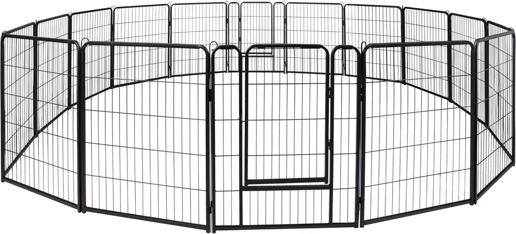 Enclos pour chiots 80cm antichute avec porte sécurisée et 16 grilles XXL