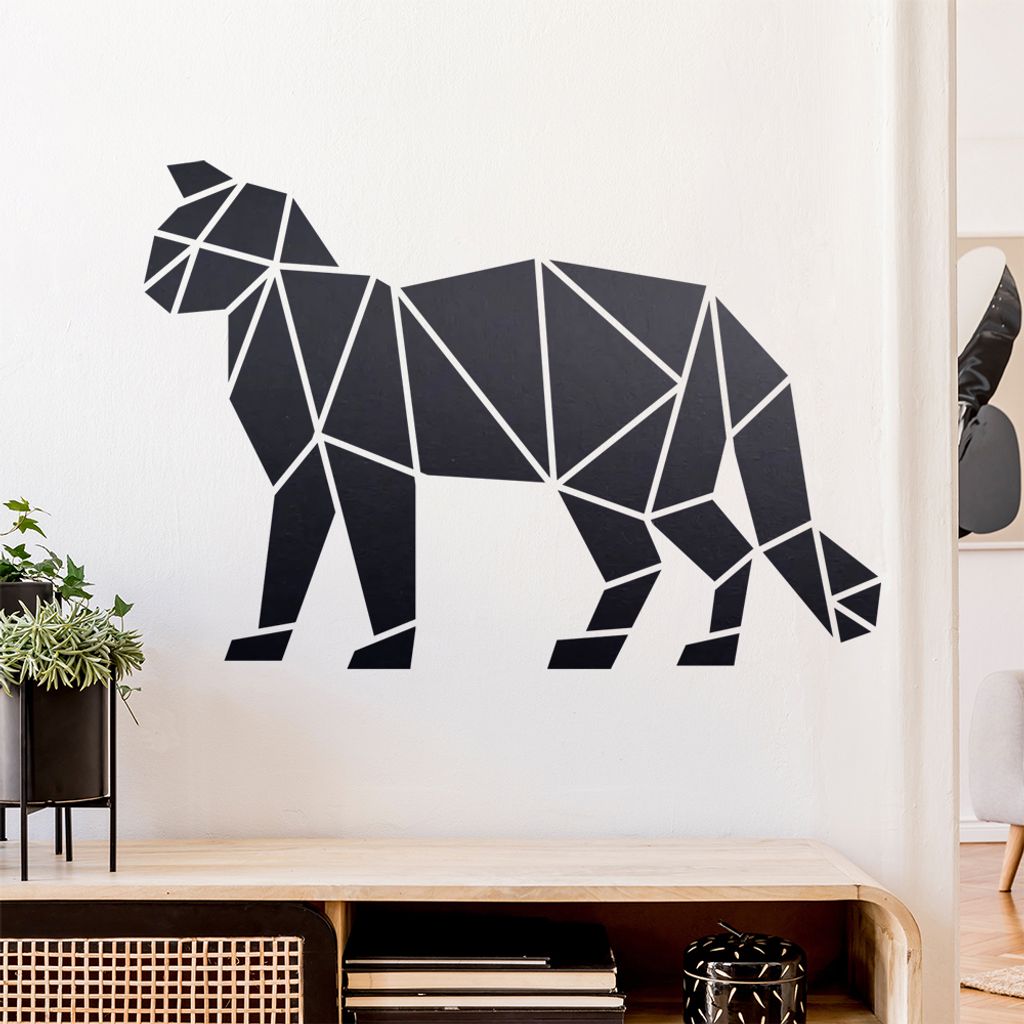 Papierfalten Katze Wandtattoo Wandaufkleber Wall Sticker - Dekoration, Küche, Wohnzimmer, Schlafzimmer, Badezimmer