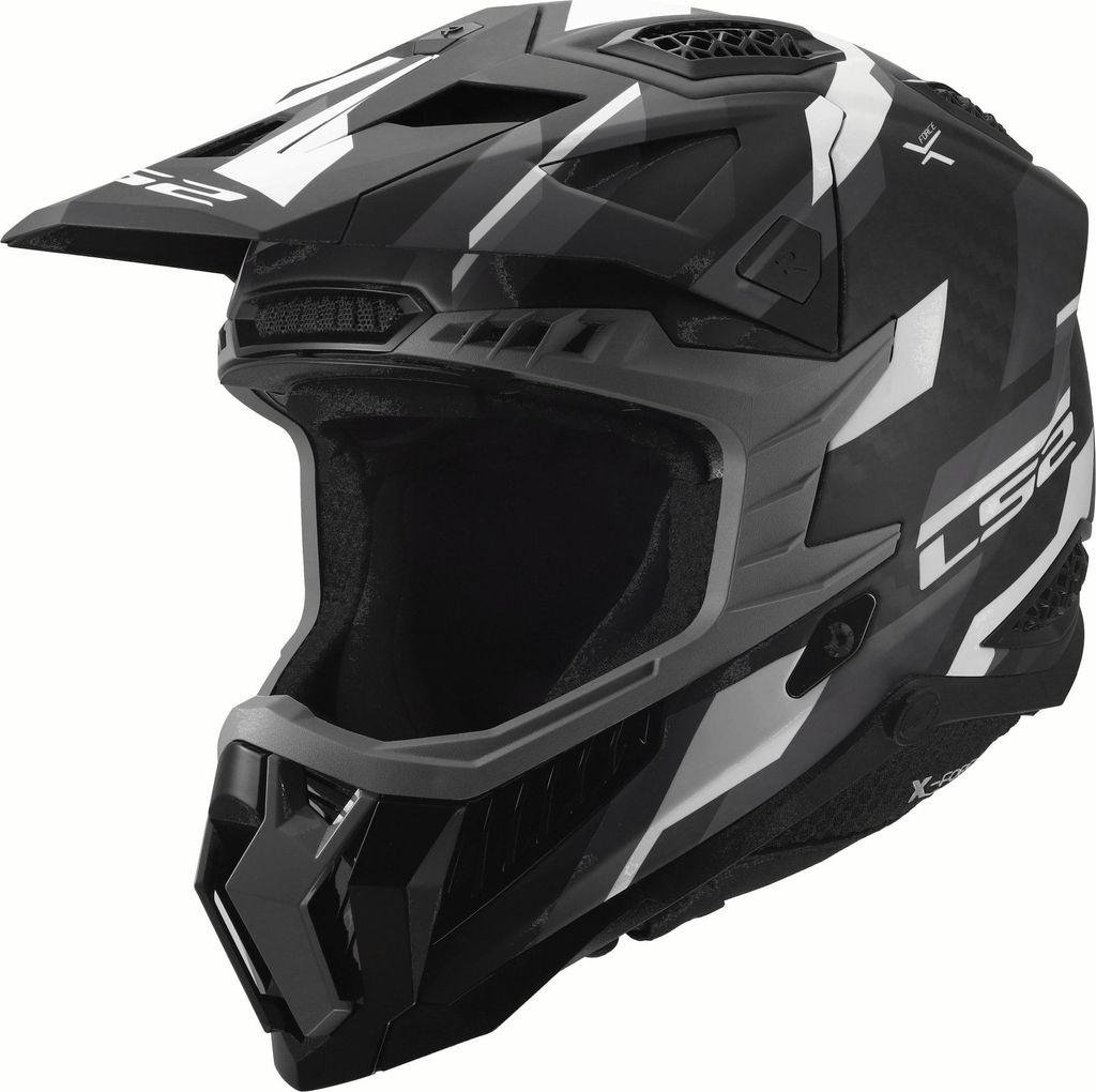 LS2 MX703 X-Force Phantom Motocross Helm, schwarz/grau, XS (53/54)